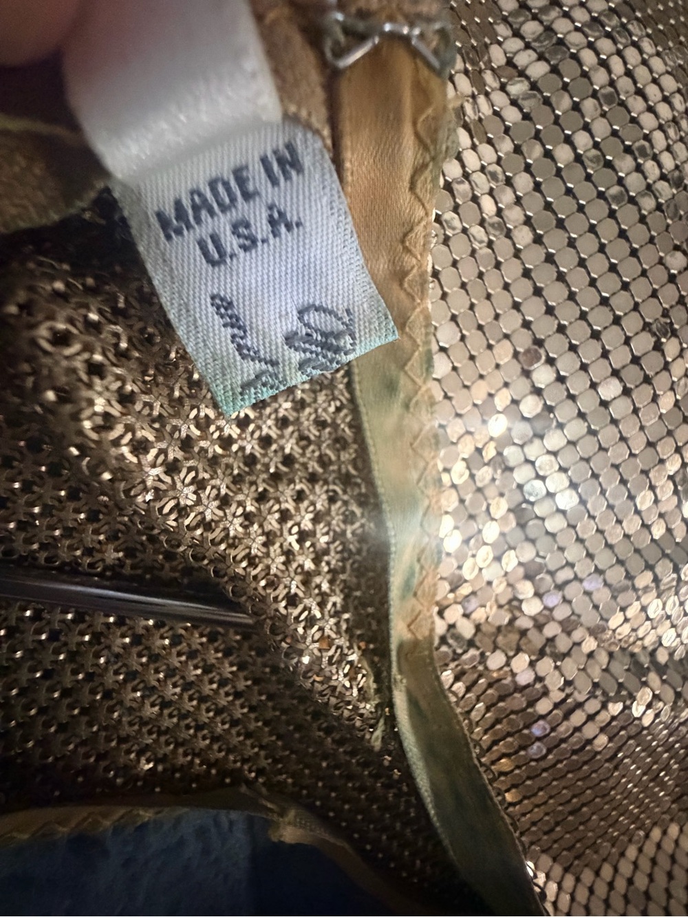 Vintage Whiting Davis Gold chainmail Studio 54 Tunic Dress M - Picture 6 of 7
